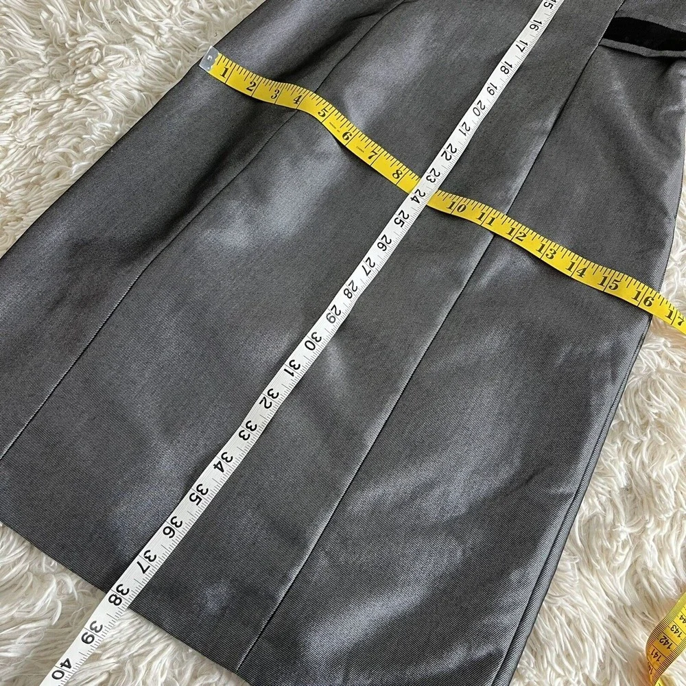 Antonio Melani Gray Fold Over Neck  Black Trim Waist Lined  Side Zip Sz O - Picture 6 of 11